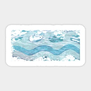 blue water waves design Sticker